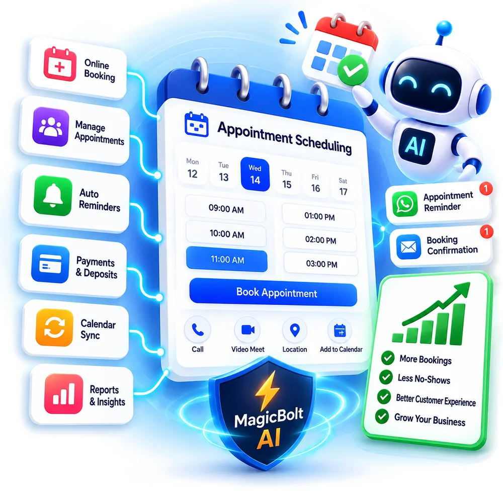 Appointment scheduling & booking - white-label software for agencies by MagicBolt AI