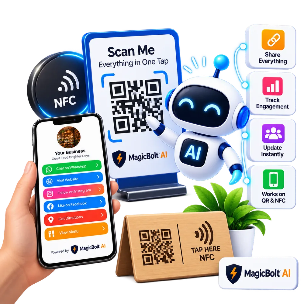 NFC smart digital business card - white-label software for agencies by MagicBolt AI